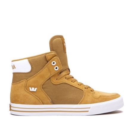 Supra Vaider Mens High Tops Shoes Yellow UK 89HKO